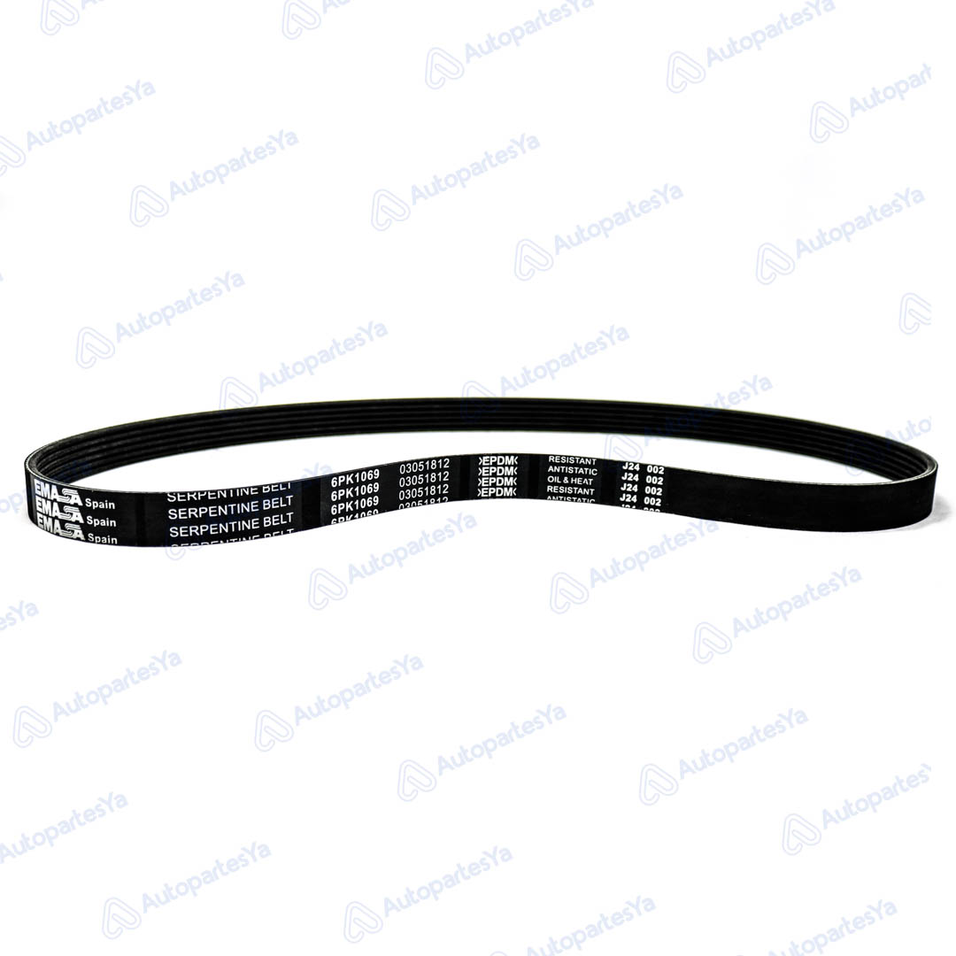 CORREA ACANALADA 6PK1069 PEUGEOT 207 1.4L 16V 06-13 / 307 1.4L 1.6L 16V / CITROEN C4 1.4L 1.6L 16V 02-11/ VW POLO 1.6L 16V 98-01 / BMW 3 M3 (07-13)